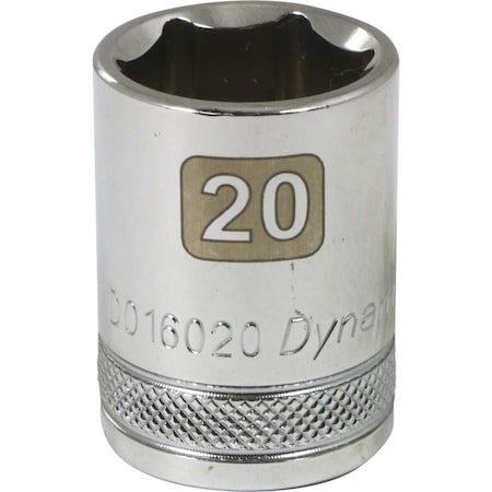 Dynamic 1/2" Drive, 20mm Metric Socket, 6 Points D016020